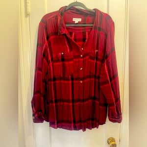 Ava and Viv long sleeve plaid button down